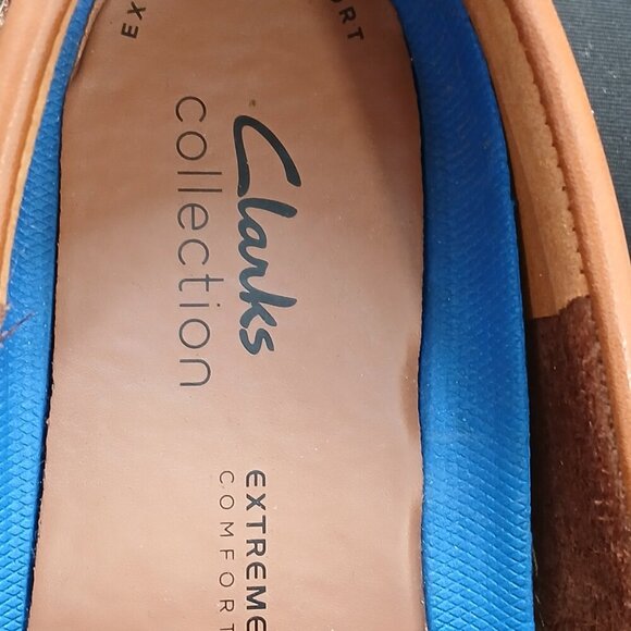 CLARKS MARKMAN SEAM DRIVING MOCASSINS MENS, SIZE 8.5, TAN - Picture 3 of 10